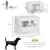 PawHut Wooden Dog Crate End Table, White, Triple Doors, Steel Tubes, for Small Dogs