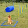 PawHut Dog Agility Tools 4PCS Set PE Jumps Stop Box Outdoor Training Equipment Blue Yellow